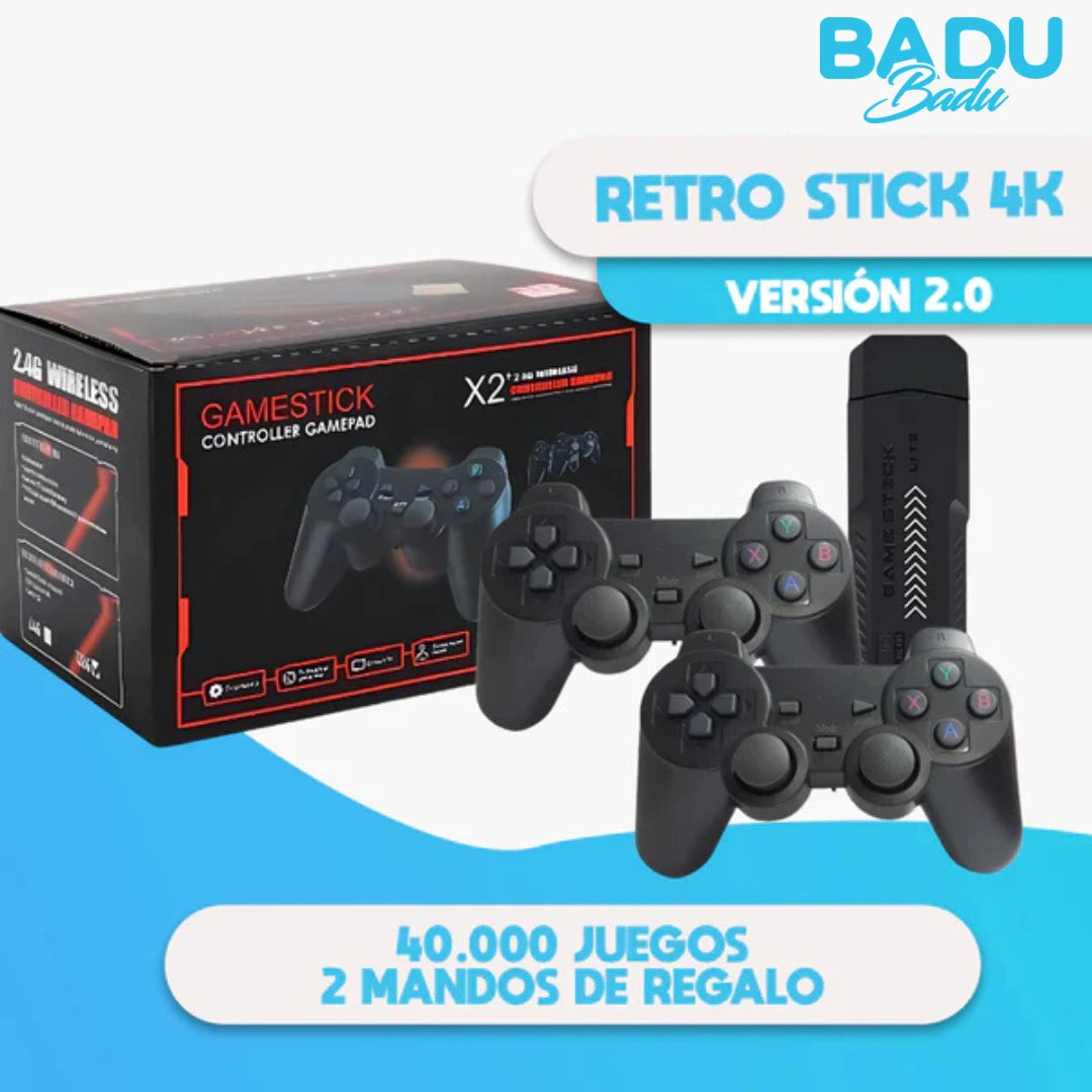 Super Consola Retro Stick 4k - Versión 2.0 [40.000 Juegos + 2 Mandos de Regalo]